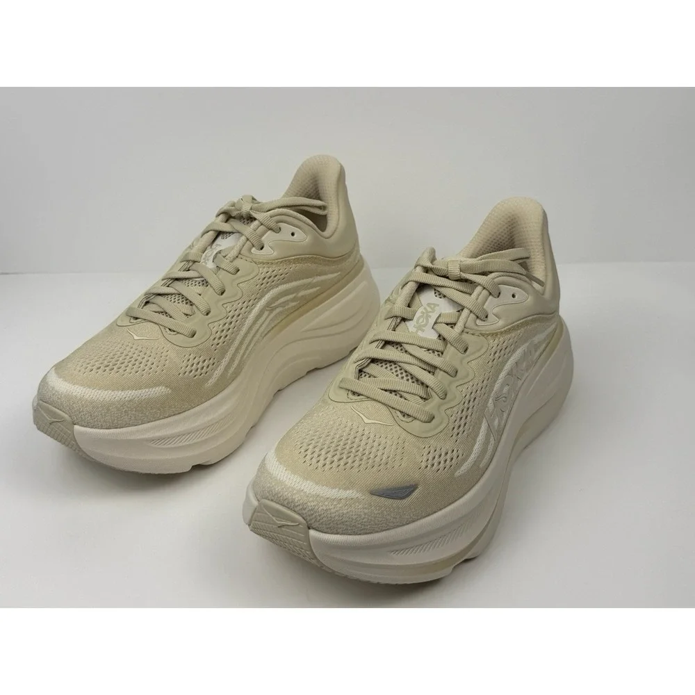 Hoka One One Bondi 9 Running Shoes Men's Size 8 Oatmeal 1162011 / OLTM
